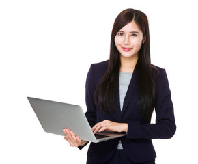 Asian businesswoman use of laptop