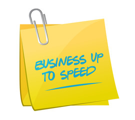 business up to speed memo sign illustration