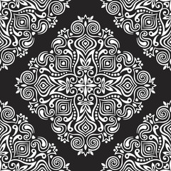 Seamless background with abstract ethnic pattern.