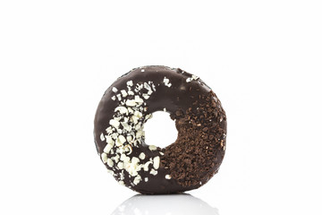 Chocolate donut with Sprinkles.