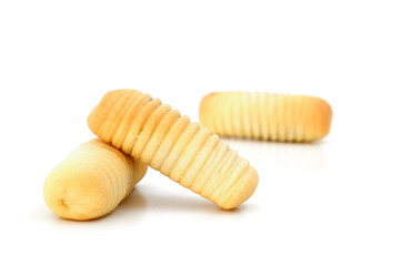Homemade Cookies stuff pineapple jam isolate on white background