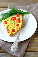 Fritatta piece on a plate