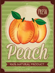 vector vintage styled peach poster