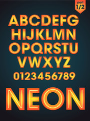 Fototapeta premium vector shiny neon font part 1