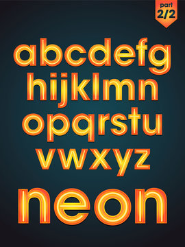 vector shiny neon font part 2