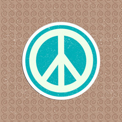 vector vintage peace sticker