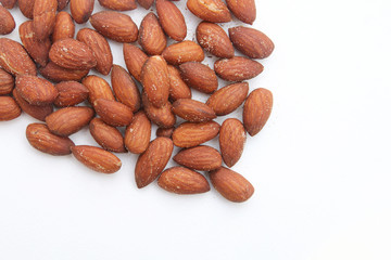almond seed on white background