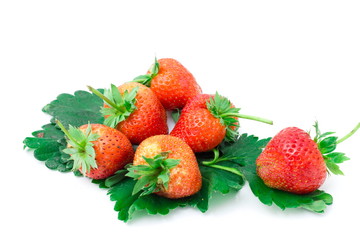 Fresh strawberry isolated on white background.