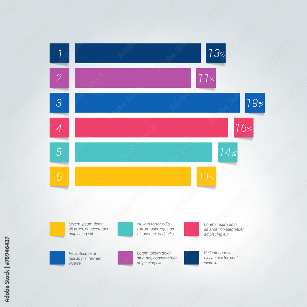 Poster example of business flat design graph. infographics chart.