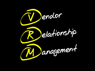 VRM acronym Vendor relationship management, business concept