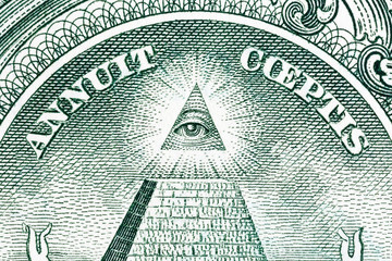 Great press of the USA. Big pyramid with an eye.