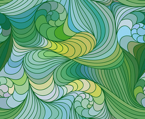 Vector seamless wave background of drawn lines