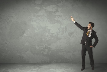 Fototapeta premium Business person throwing with empty copyspace
