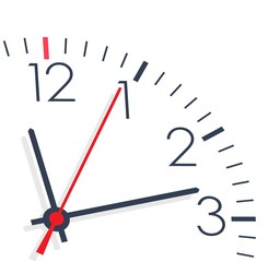 Vector office clock on white background