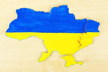 Map of Ukraine - concept of disintegration of the country