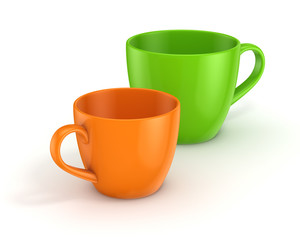 3d rendered cups.