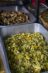 thai food street vendor  fried vegetable concept