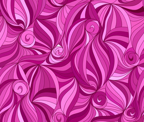 Vector seamless wave background of drawn lines