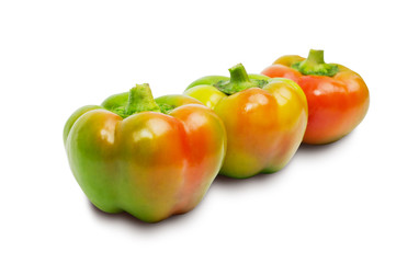 Three peppers isolated on white