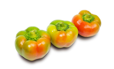 Three peppers isolated on white