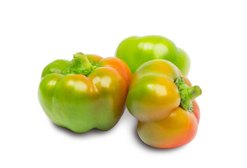 Three peppers isolated on white