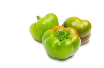 Three peppers isolated on white