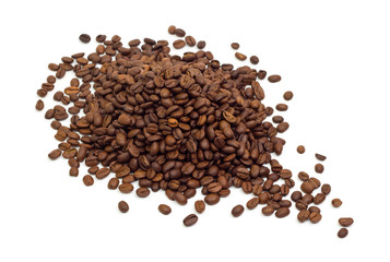 Coffee beans isolated on white