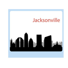 Cartoon skyline silhouette of the city of Jacksonville, Florida,