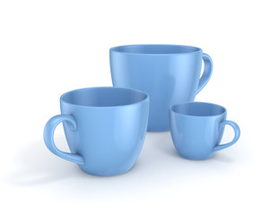 3d rendered cups.