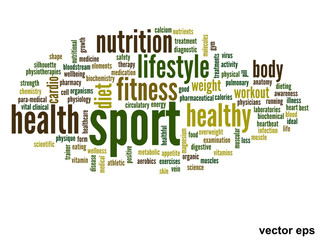 Fototapeta premium Vector conceptual health word cloud