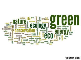 Fototapeta premium Vector conceptual ecology word cloud