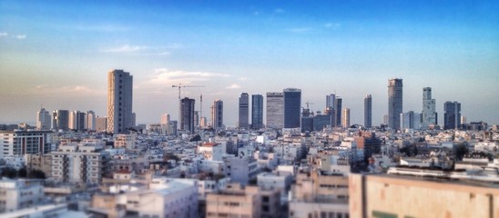 Tel Aviv city skyline at dusk - 78955419