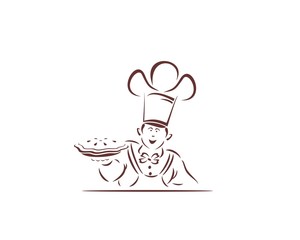 pie chef 5 logo icon template