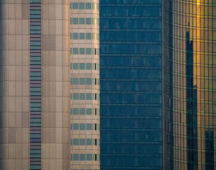 Fototapeta premium Facades of skyscrapers in Frankfurt, Germany