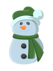 Happy Snowman Cute Character