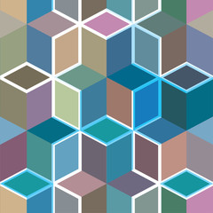 3d cubes seamless pattern geometry background