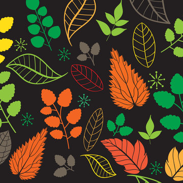 Colored pattern on leaves theme. Autumn pattern with leaves.Can