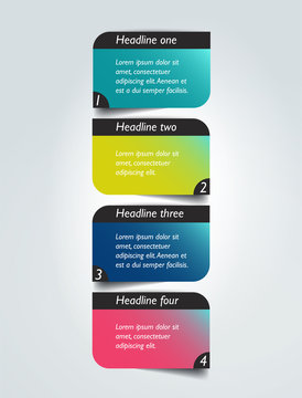 Step by step diagram. Infographic flat tab.