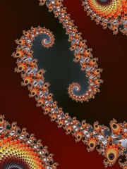 Double fractal spiral in a dark - brown colors