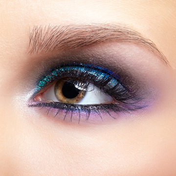 Female eye zone makeup