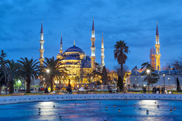 The Blue Mosque in the evening