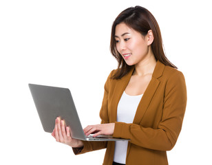 Young businesswoman use of tablet