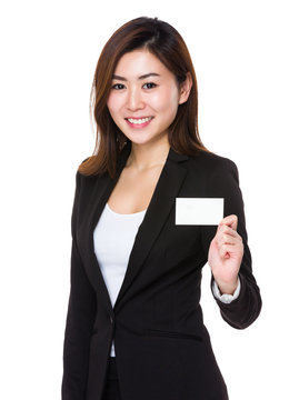 Asian businesswoman show with namecard