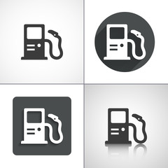 Gas station icons. Set elements for design. Vector illustration.