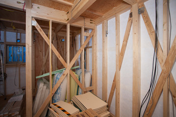 Obraz na płótnie Canvas 住宅建設　室内の電気配線