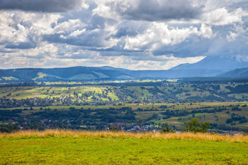 Naklejka premium A view of rural landscape in Tatra Mountains, Poland.