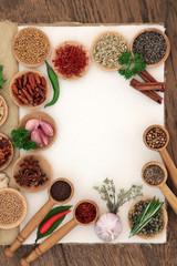 Fototapeta na wymiar Herb and Spice Ingredients