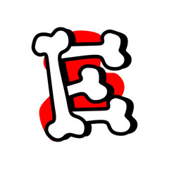 Halloween Text E Made from Bones