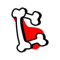 Halloween Text C Made from Bones