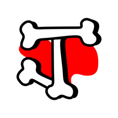 Halloween Text J Made from Bones